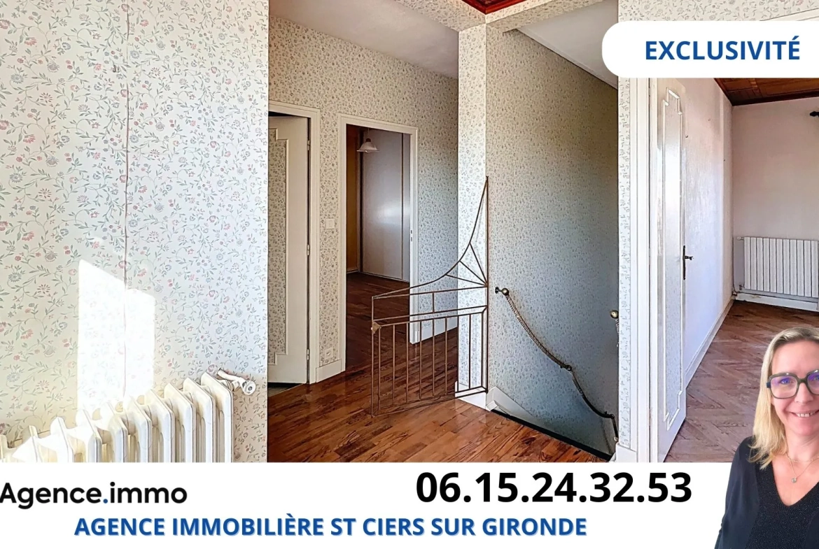 Maison 3 chambres avec dépendance et grand garage à Saint-Ciers-sur-Gironde 