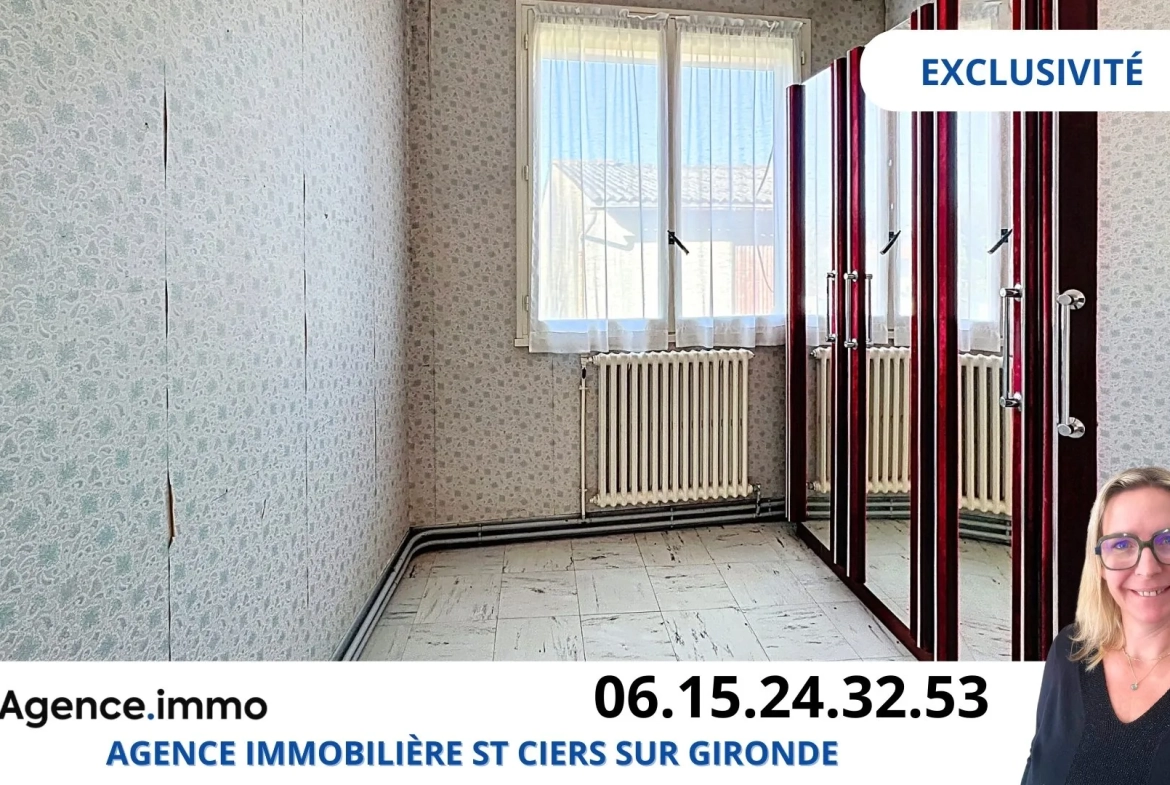 Maison 3 chambres avec dépendance et grand garage à Saint-Ciers-sur-Gironde 