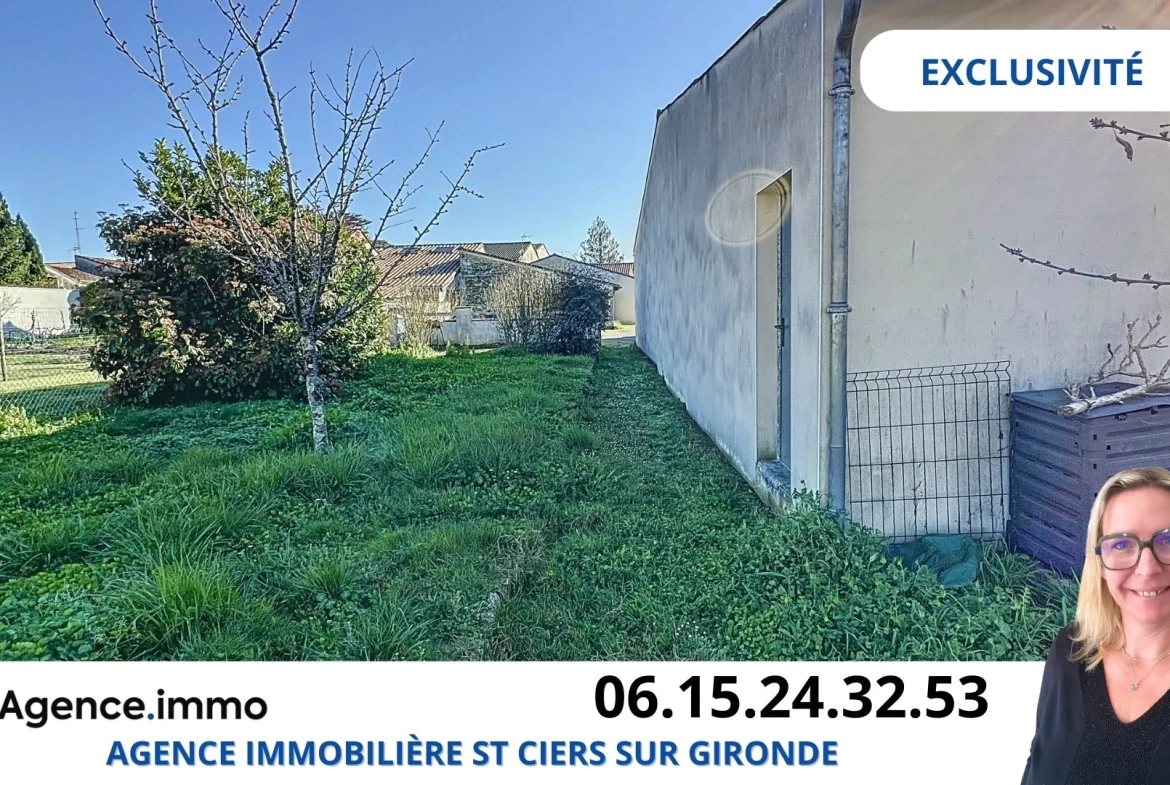 Maison 3 chambres avec dépendance et grand garage à Saint-Ciers-sur-Gironde 