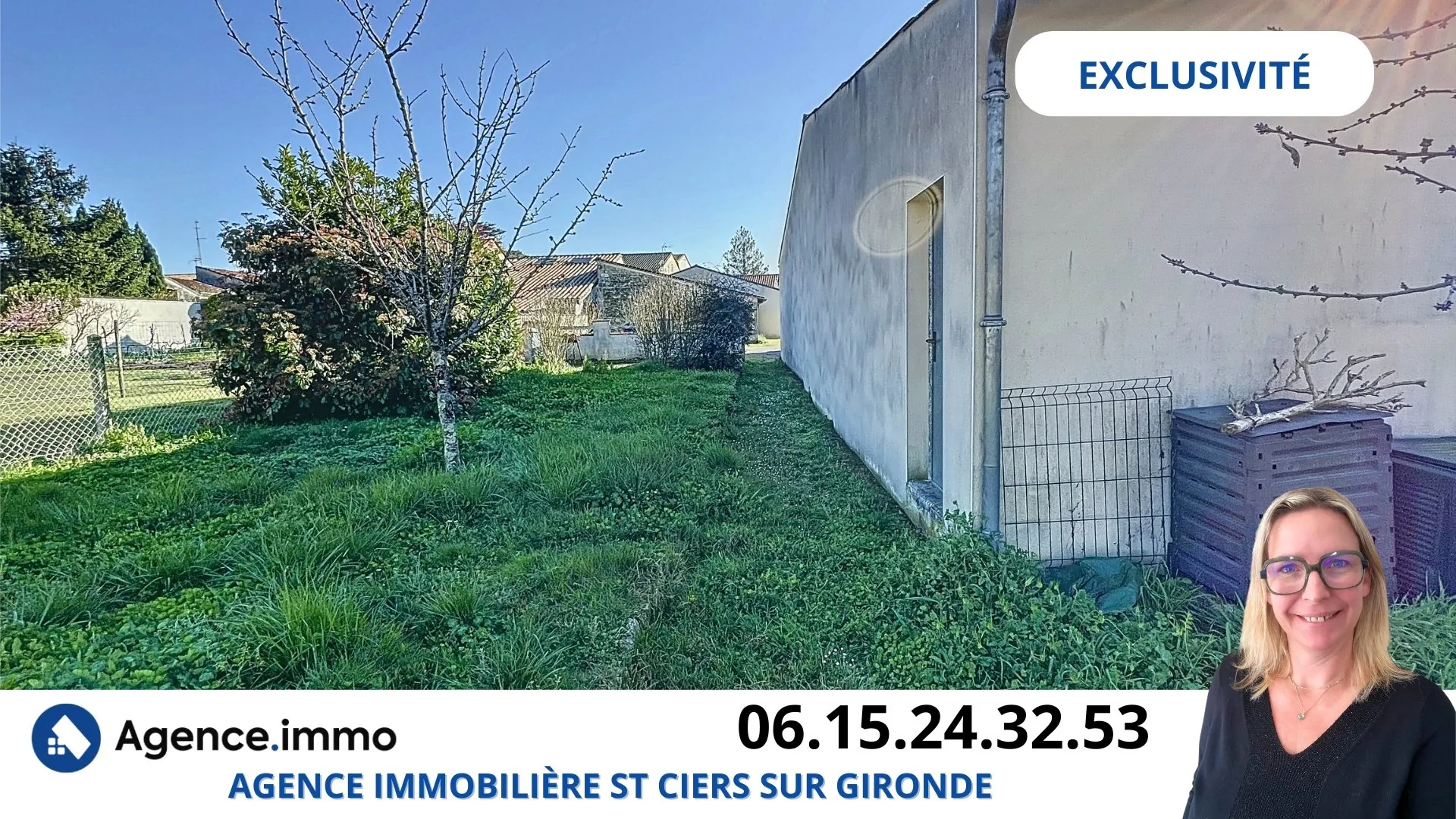 Maison 3 chambres avec dépendance et grand garage à Saint-Ciers-sur-Gironde 
