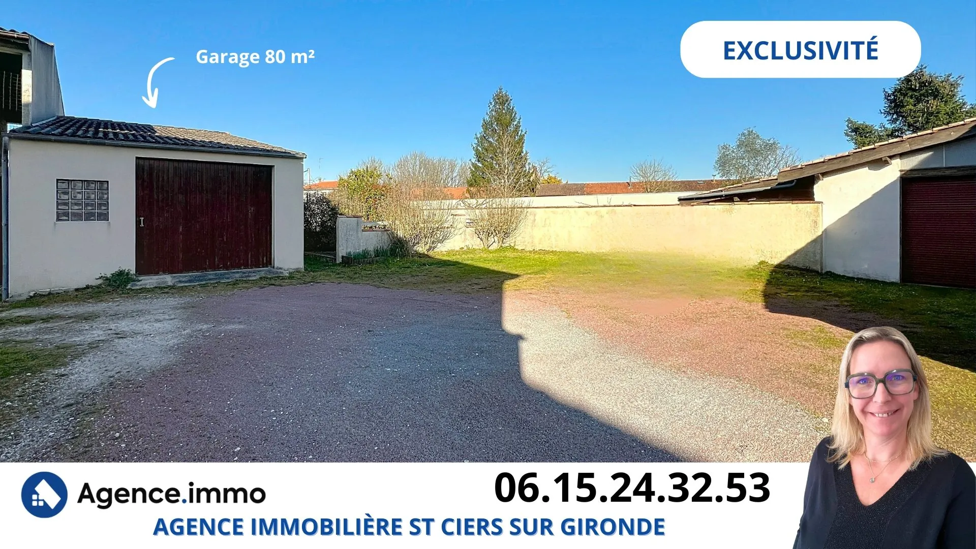 Maison 3 chambres avec dépendance et grand garage à Saint-Ciers-sur-Gironde 