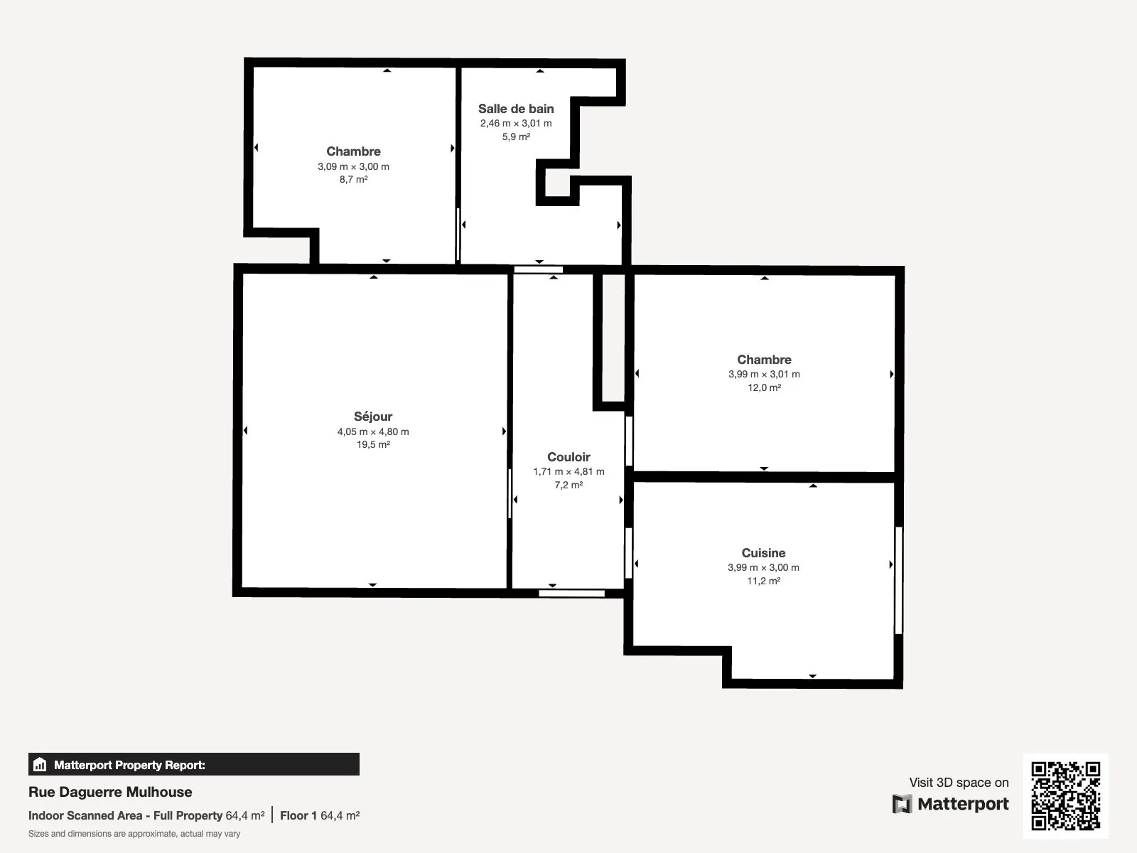 Appartement T3 à Mulhouse - Idéalement situé, vue agréable, proche des commodités 