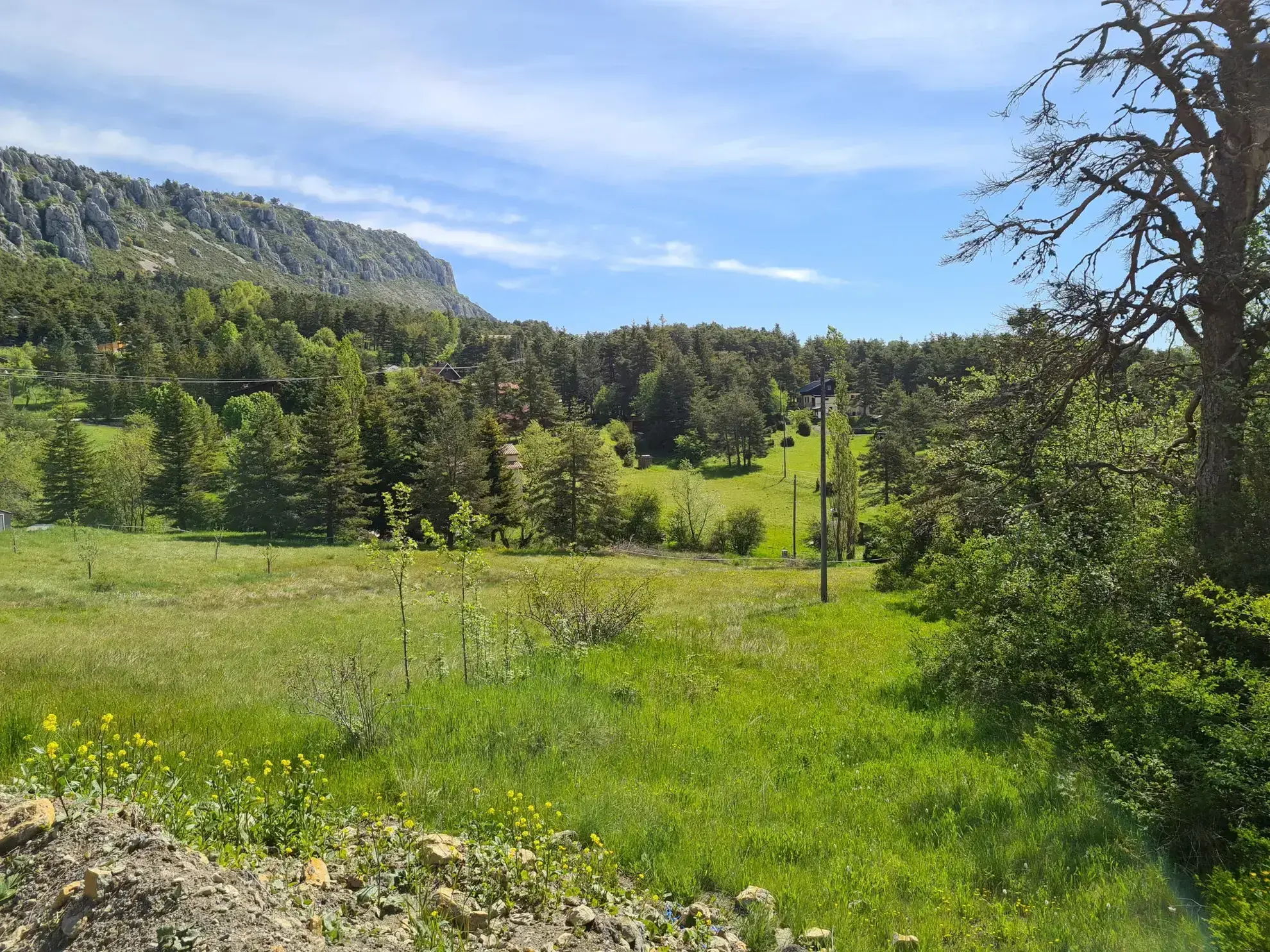 Terrain constructible à vendre à Andon (06750) – Vue montagne et environnement calme 
