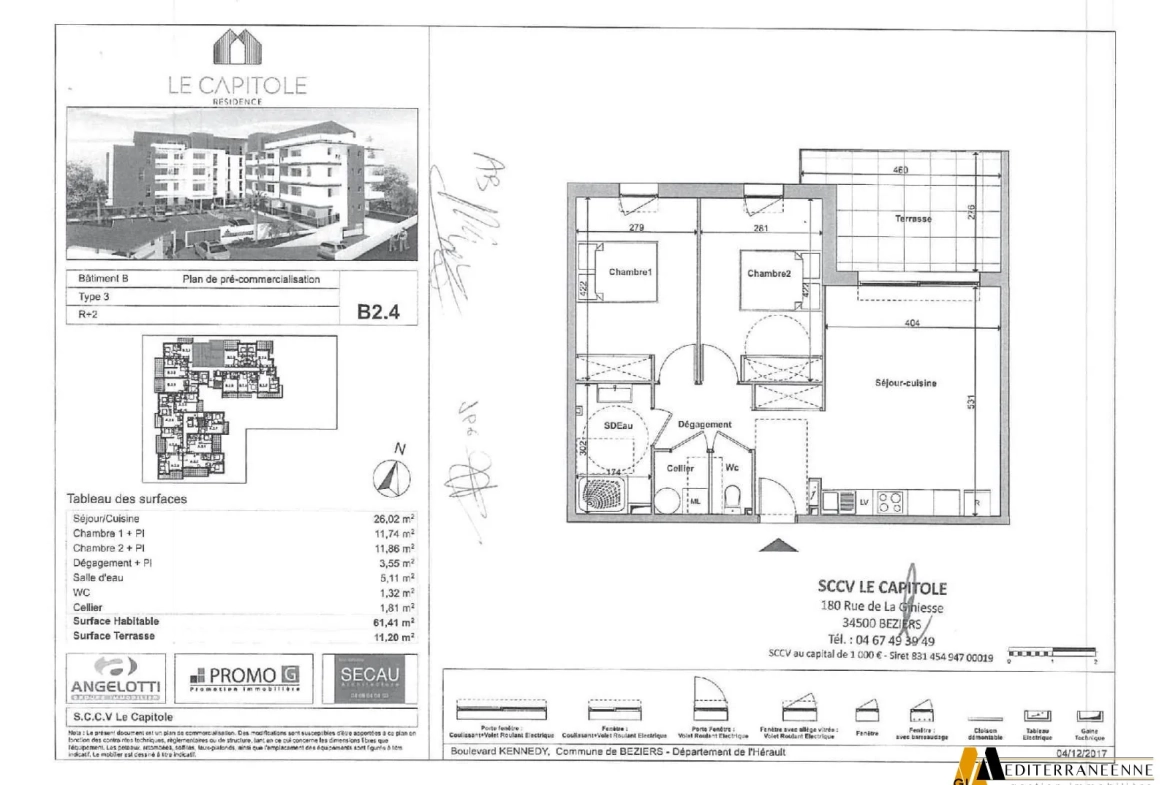 Bel appartement T3 avec terrasse à Béziers - Résidence calme et bien située 