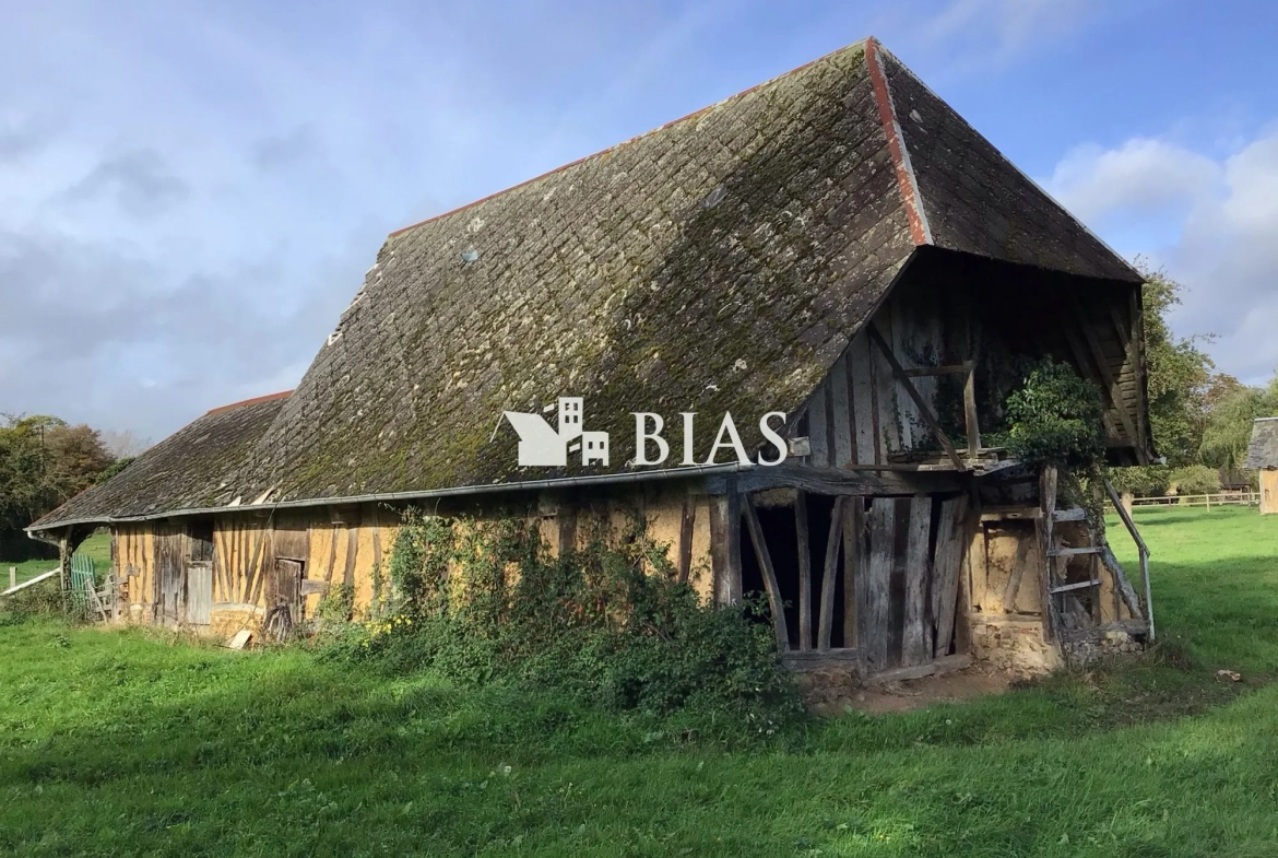 Ancien pressoir normand à réhabiliter à Pont-Audemer en campagne calme 