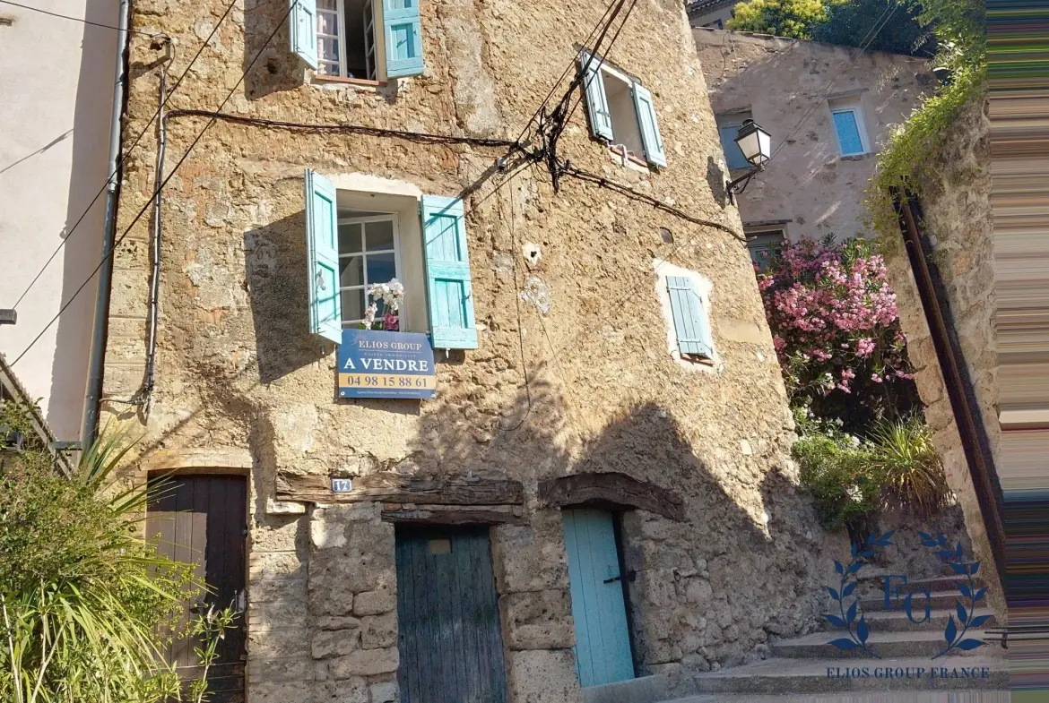 Maison en pierre à vendre à Barjols, 62 m², jardin et vue dégagée 