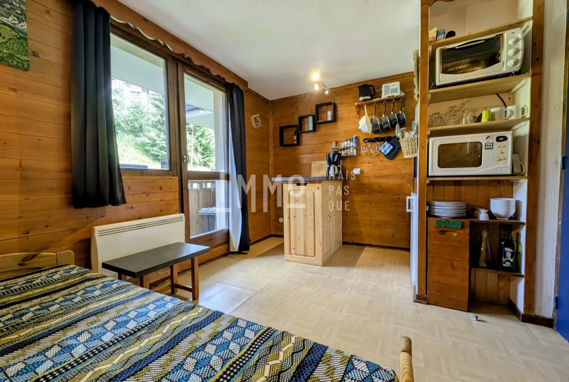 Studio dans résidence ski aux pieds à Vallandry, Vue Mont Blanc 