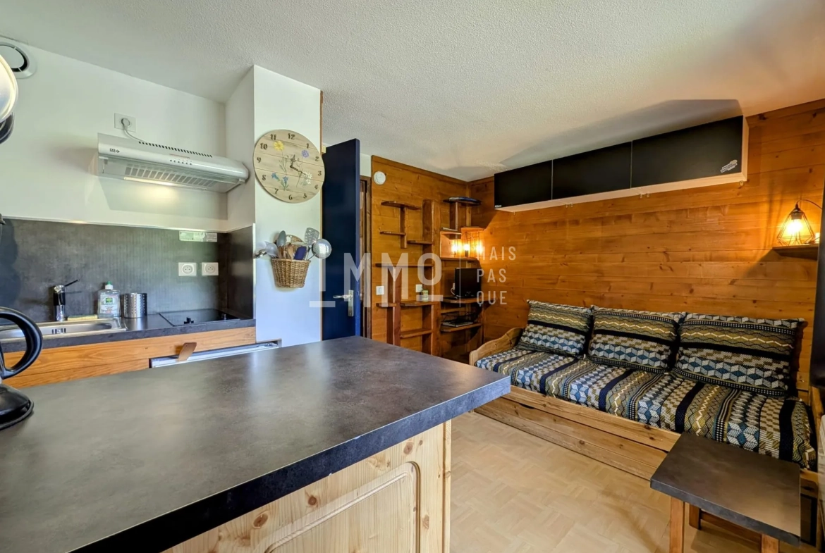 Studio dans résidence ski aux pieds à Vallandry, Vue Mont Blanc 