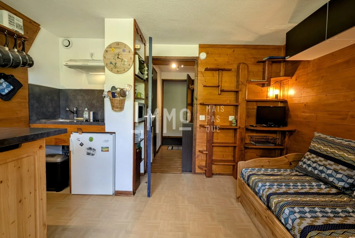 Studio dans résidence ski aux pieds à Vallandry, Vue Mont Blanc 