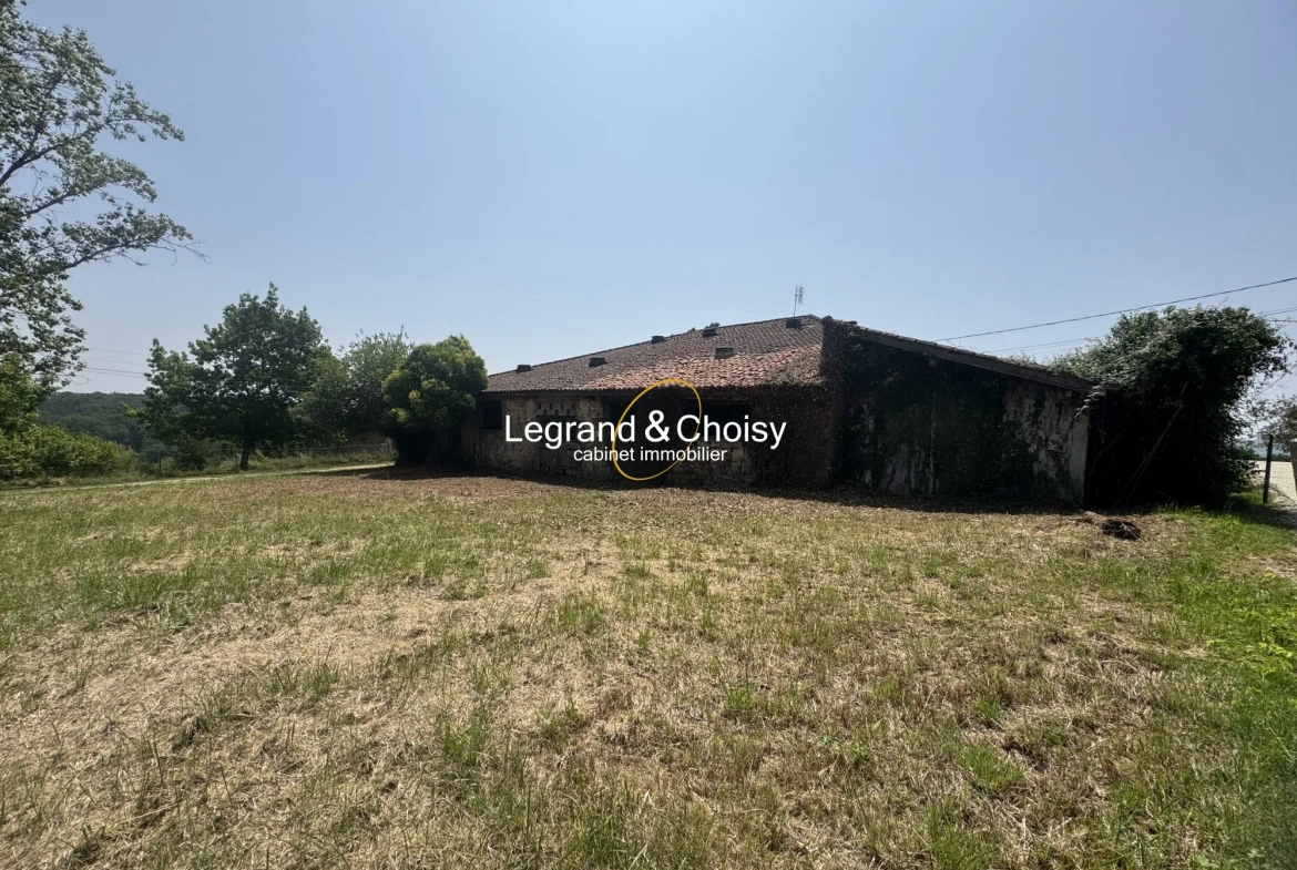 Grande grange mitoyenne à rénover avec jardin à Villeneuve-sur-Lot 