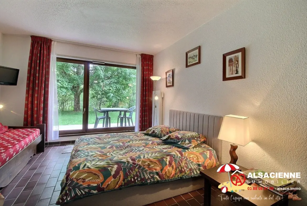 Bel appartement F1 en rez-de-jardin avec terrasse au Hohwald 