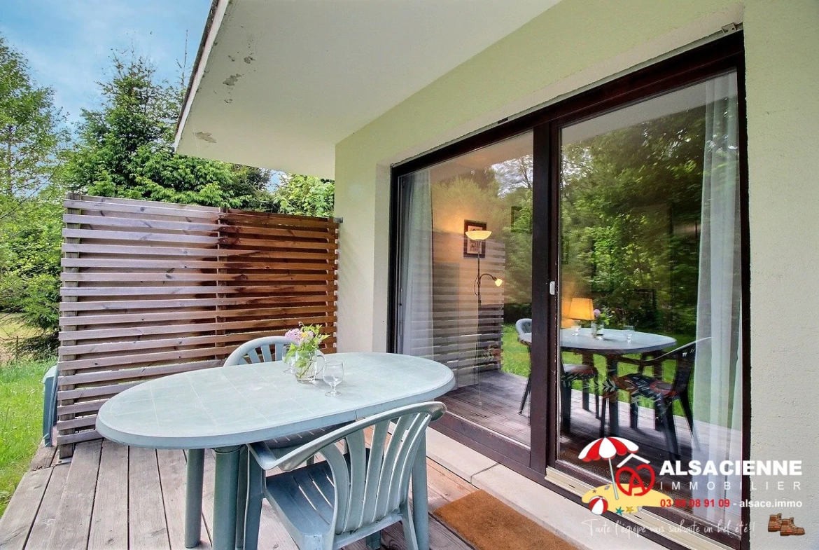 Bel appartement F1 en rez-de-jardin avec terrasse au Hohwald 