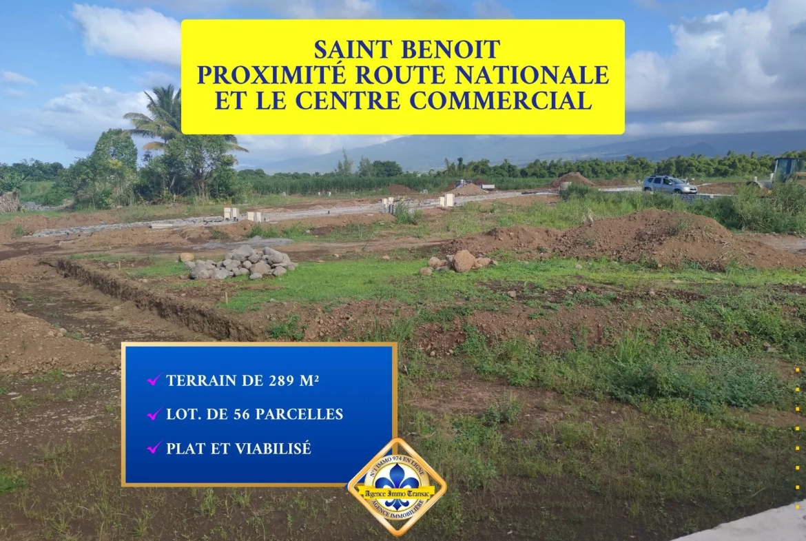 Terrain de 350 m² à Saint-Benoît, constructible et idéalement situé dans un cadre résidentiel calme 