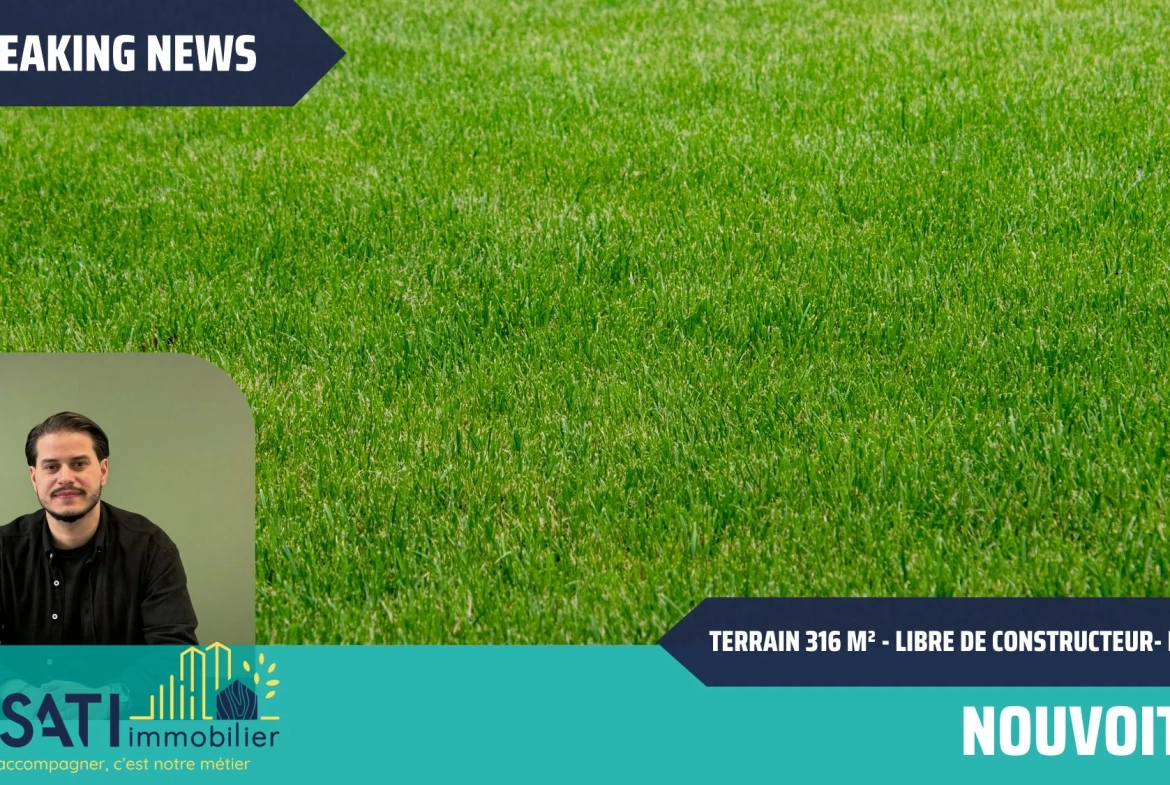 Terrain constructible de 316 m² à Nouvoitou, proche Rennes 
