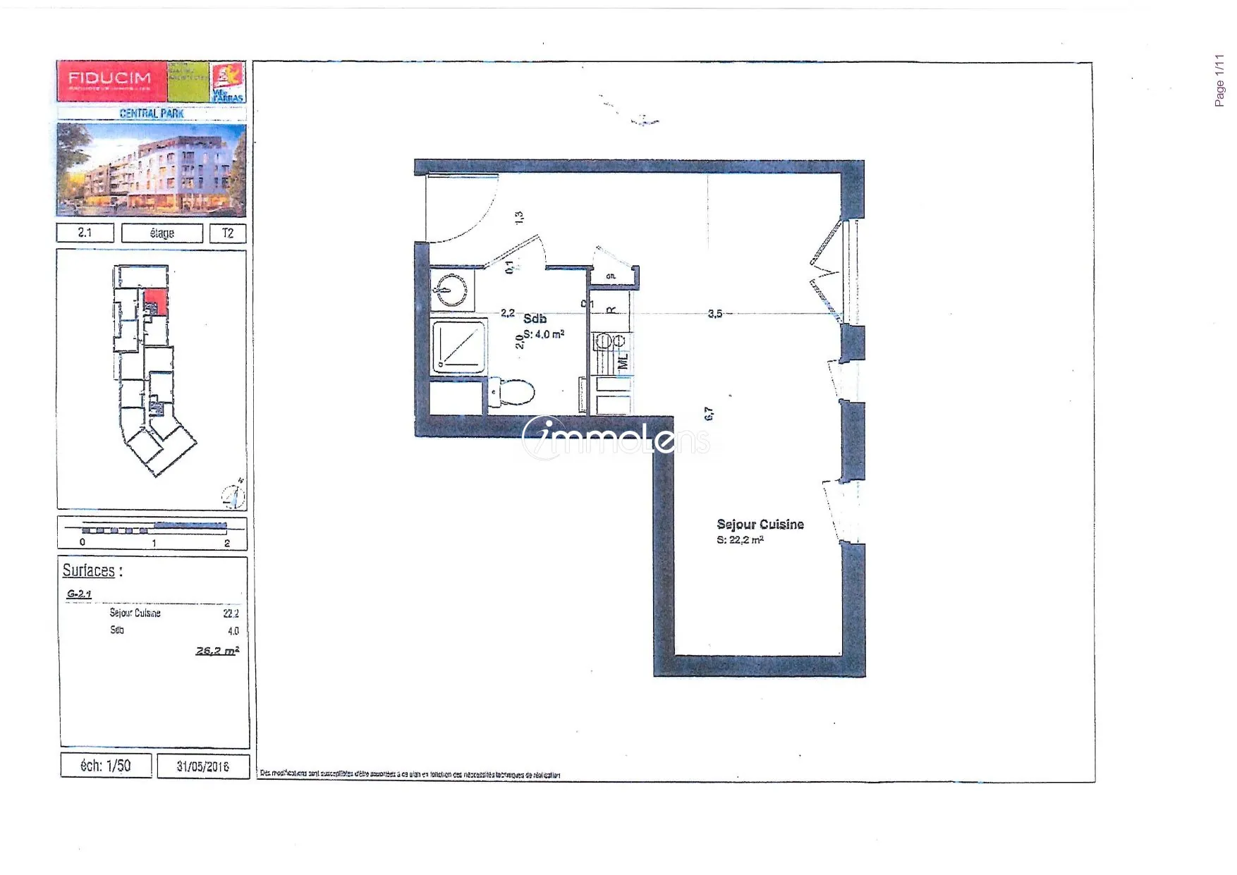 Studio rénové de 26,1 m² à Arras, idéal investissement locatif 