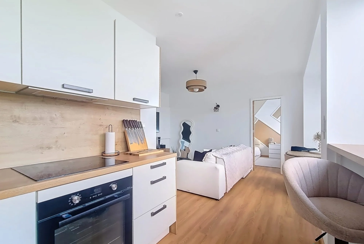 Appartement rénové 1 chambre à Saint-Priest avec cave et parking, lumineux et sécurisé 
