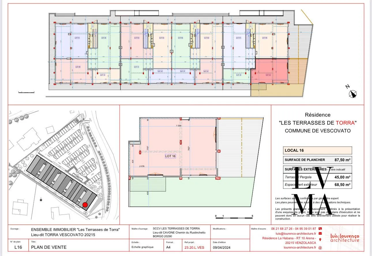 Local commercial récent de 87,5 m² à Vescovato dans résidence moderne 