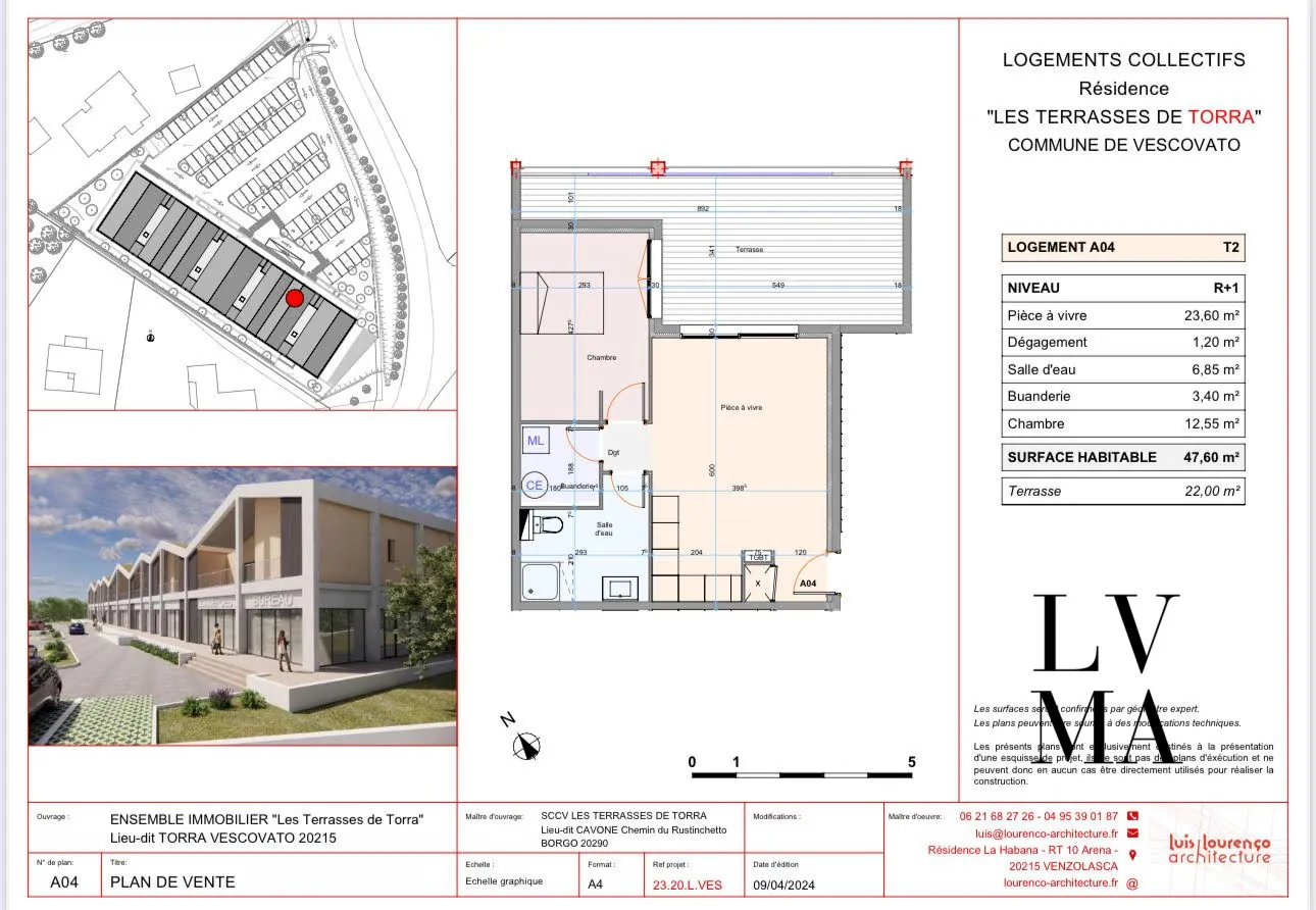 Local commercial récent de 87,5 m² à Vescovato dans résidence moderne 