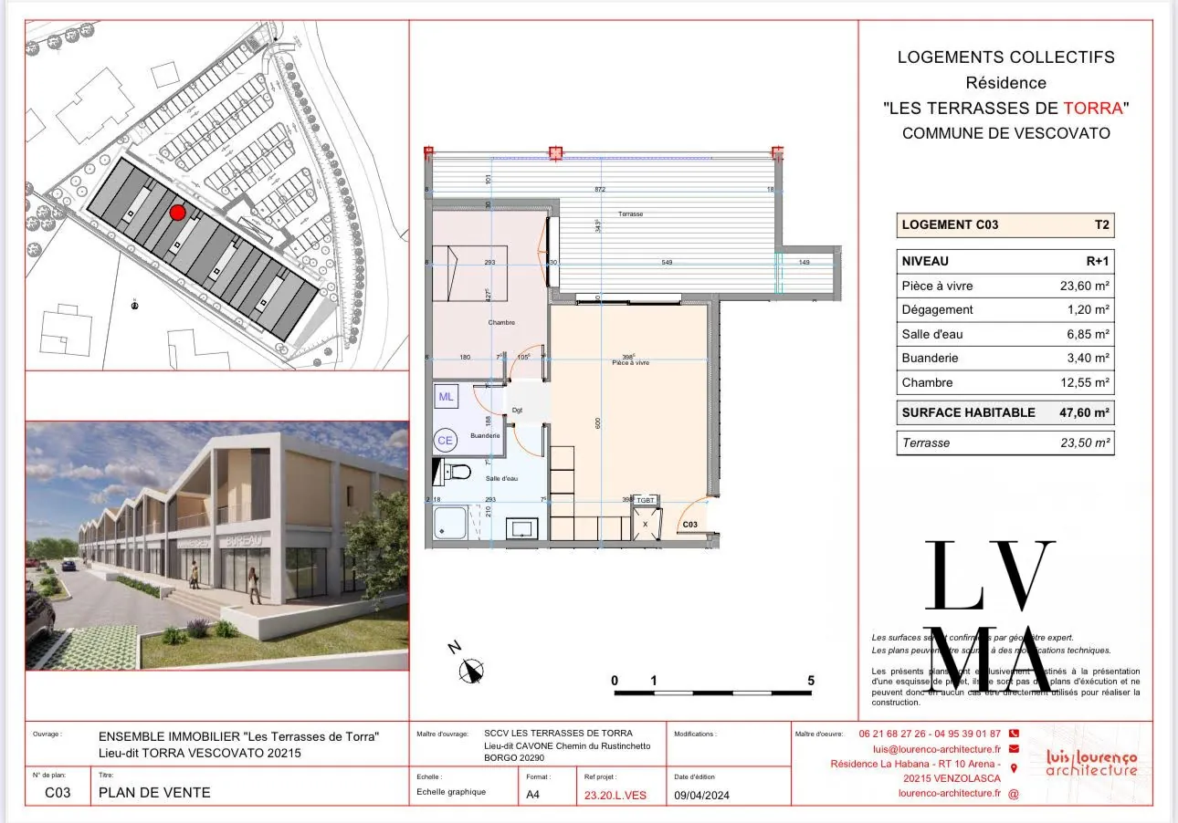 Local commercial récent de 87,5 m² à Vescovato dans résidence moderne 