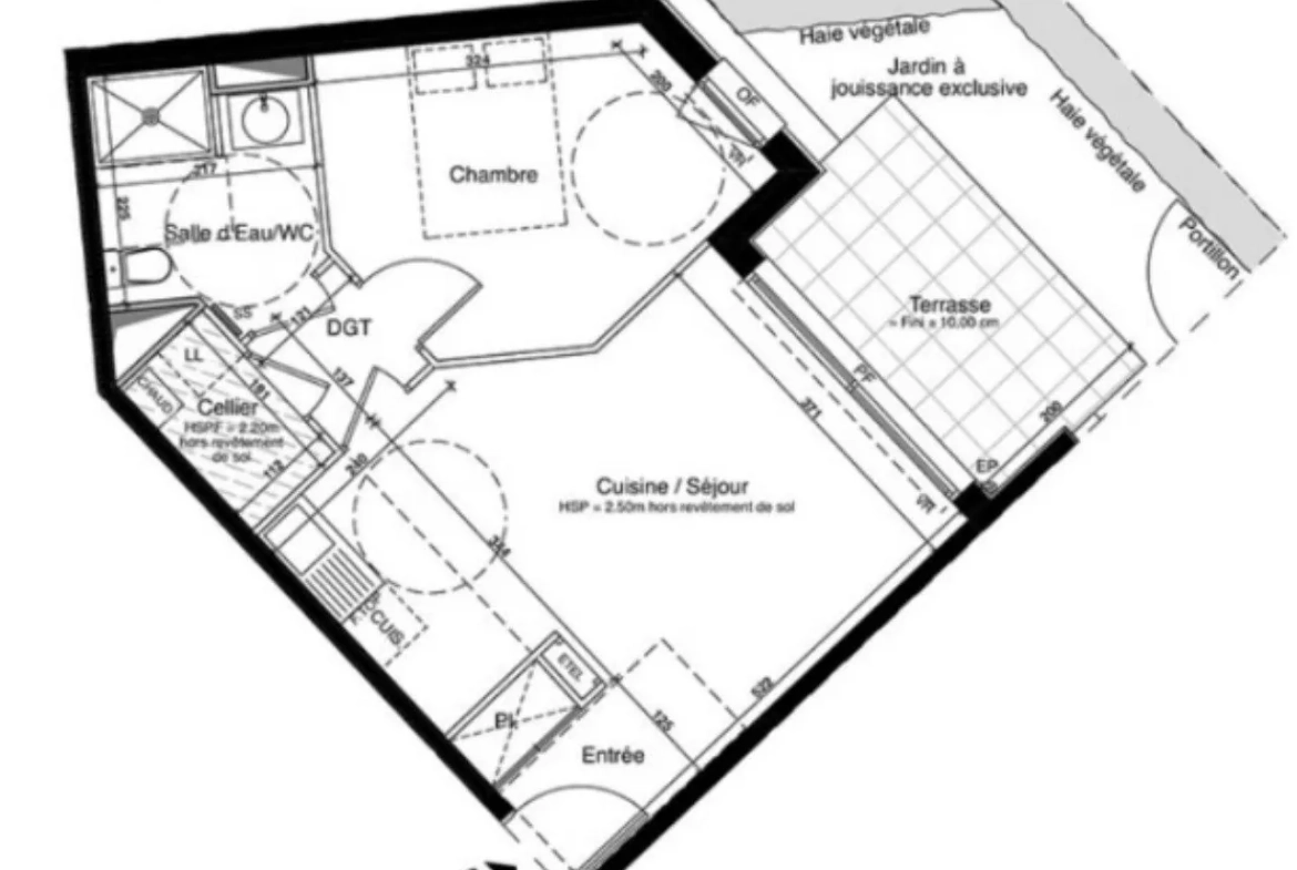 Appartement T2 de 42 m² avec terrasse et parking à Mérignac 