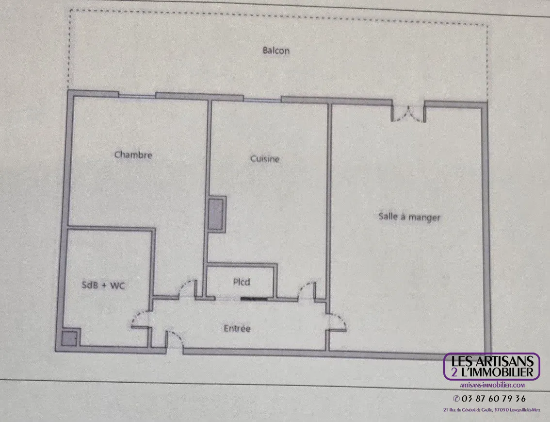 Appartement F2 à Metz Sablon avec terrasse, parking en sous-sol, environnement calme 