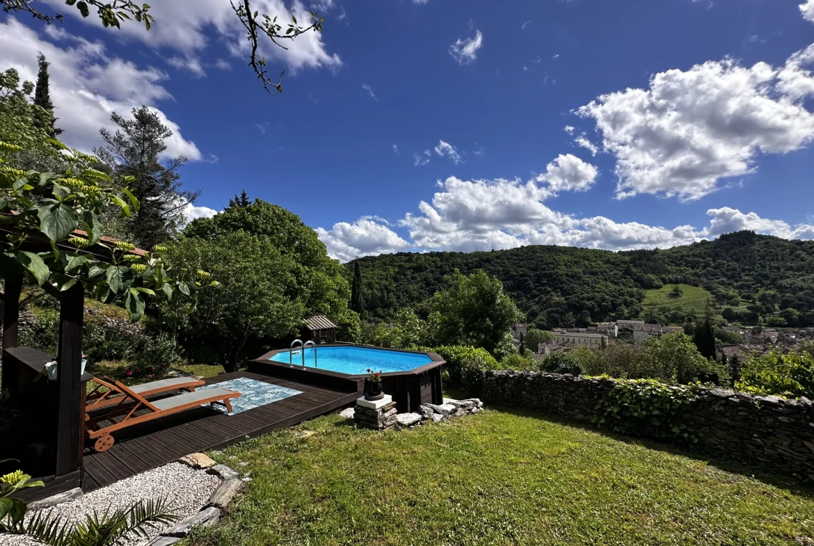 Maison avec piscine, chalet et terrain à Saint-Pons-de-Thomières 