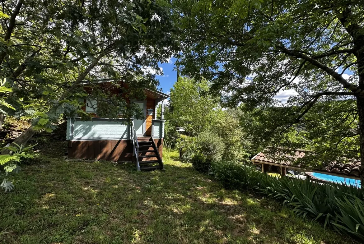 Maison avec piscine, chalet et terrain à Saint-Pons-de-Thomières 