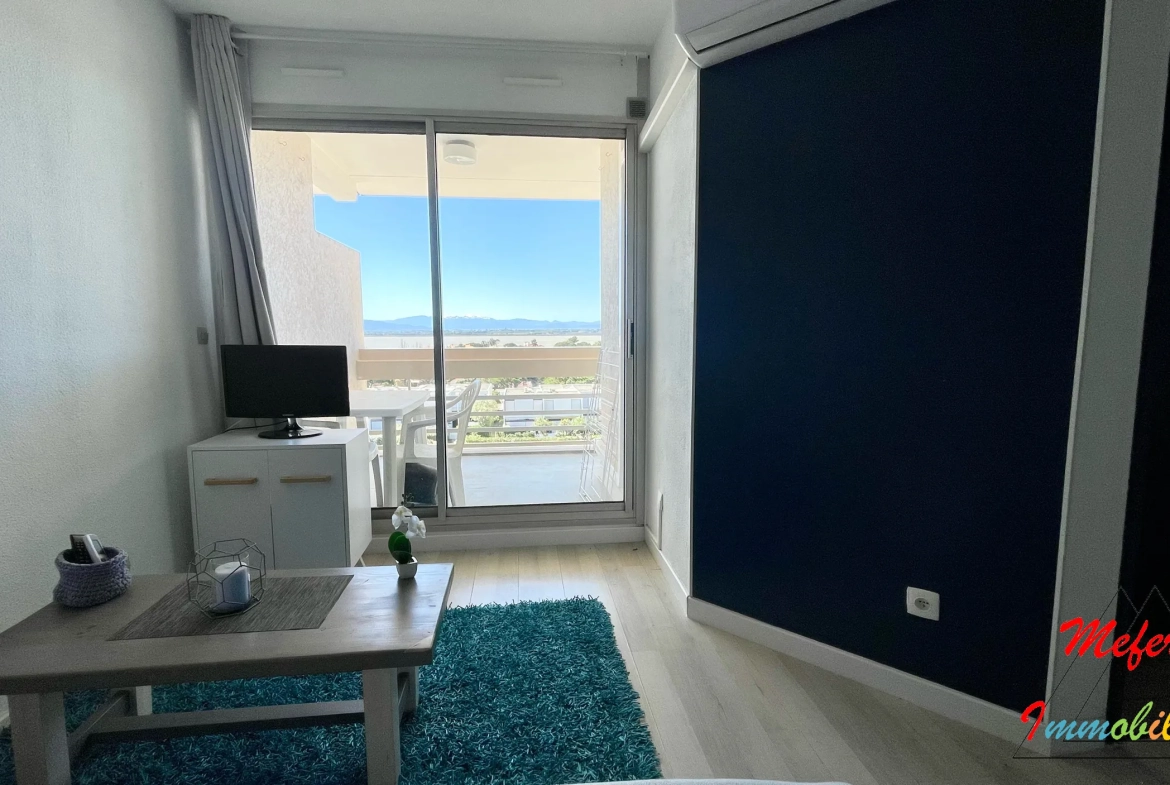 Appartement 2 pièces avec vue dégagée et piscine à Canet-en-Roussillon 