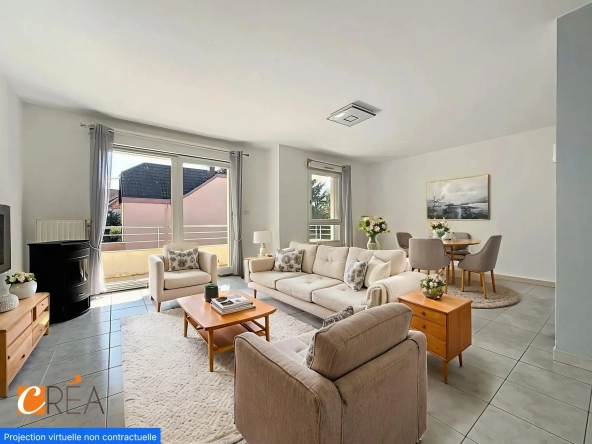 A vendre appartement lumineux de 87 m² à Zillisheim avec terrasse et parking