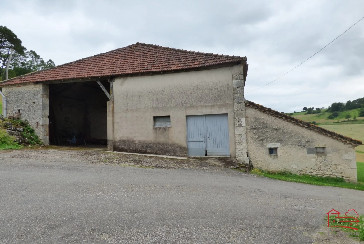 Grande grange en pierres de 400 m² à vendre près d'Agen et Villeneuve-sur-Lot 