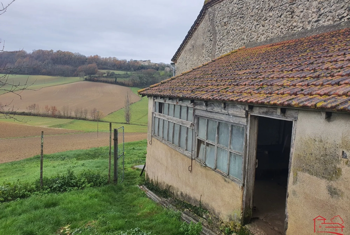 Grande grange en pierres de 400 m² à vendre près d'Agen et Villeneuve-sur-Lot 
