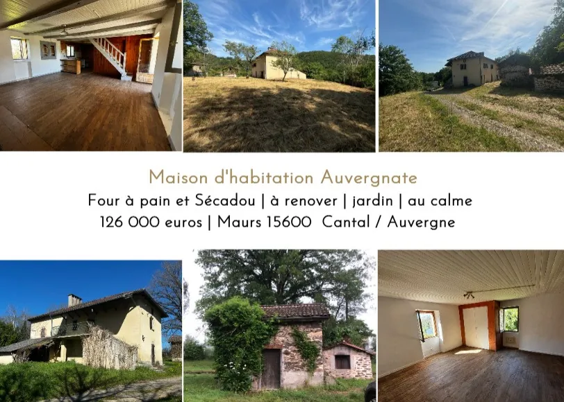 Maison Auvergnate à rénover avec jardin, proche Maurs-la-Jolie 