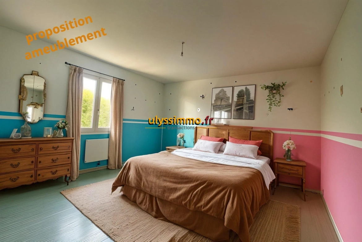 Maison de plain-pied à Warvillers avec jardin et terrasse orientée sud 