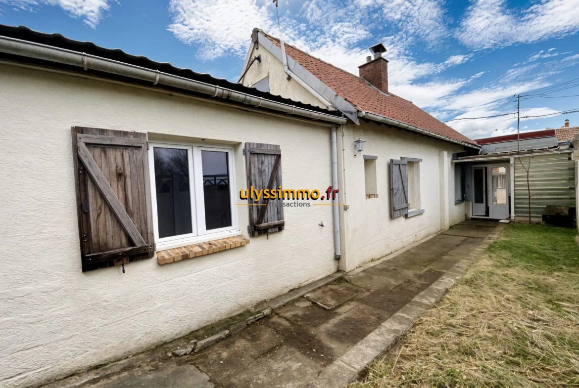 Maison de plain-pied à Warvillers avec jardin et terrasse orientée sud 