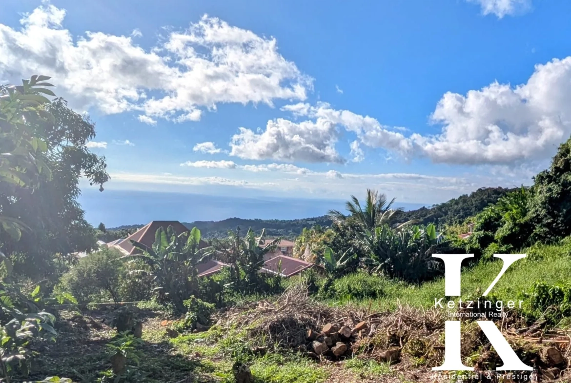 Terrain constructible à vendre à Saint-Claude avec vue mer en Guadeloupe 