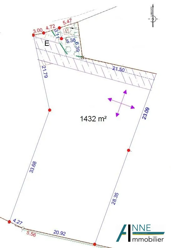 Grand terrain à bâtir viabilisé de 1432 m² à Fontaines 