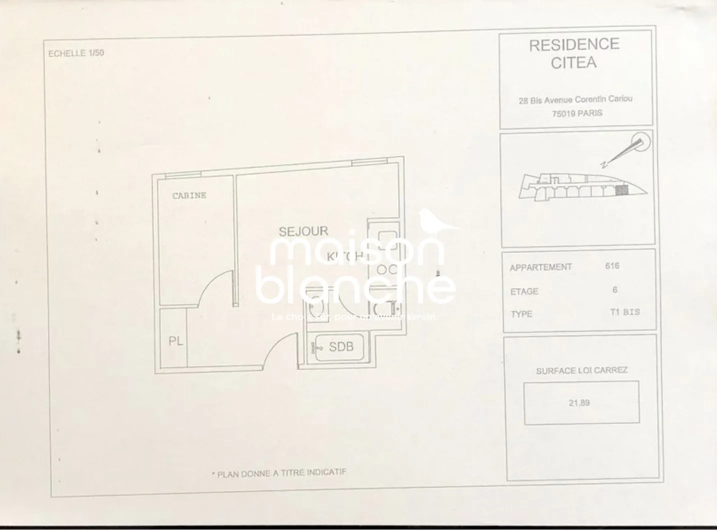 Appartement T1 meublé à Paris La Villette en LMNP avec bail commercial jusqu'en 2029 