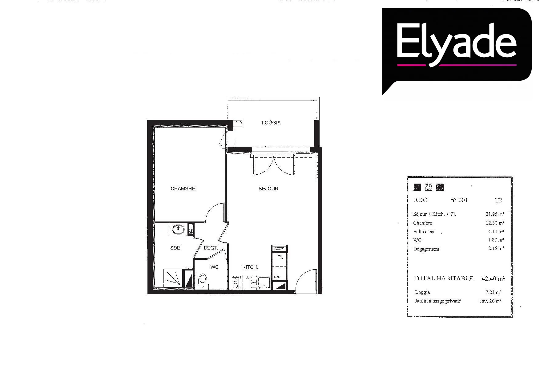 A vendre appartement T2 lumineux de 41,24 m² à Saint-André-de-Cubzac 