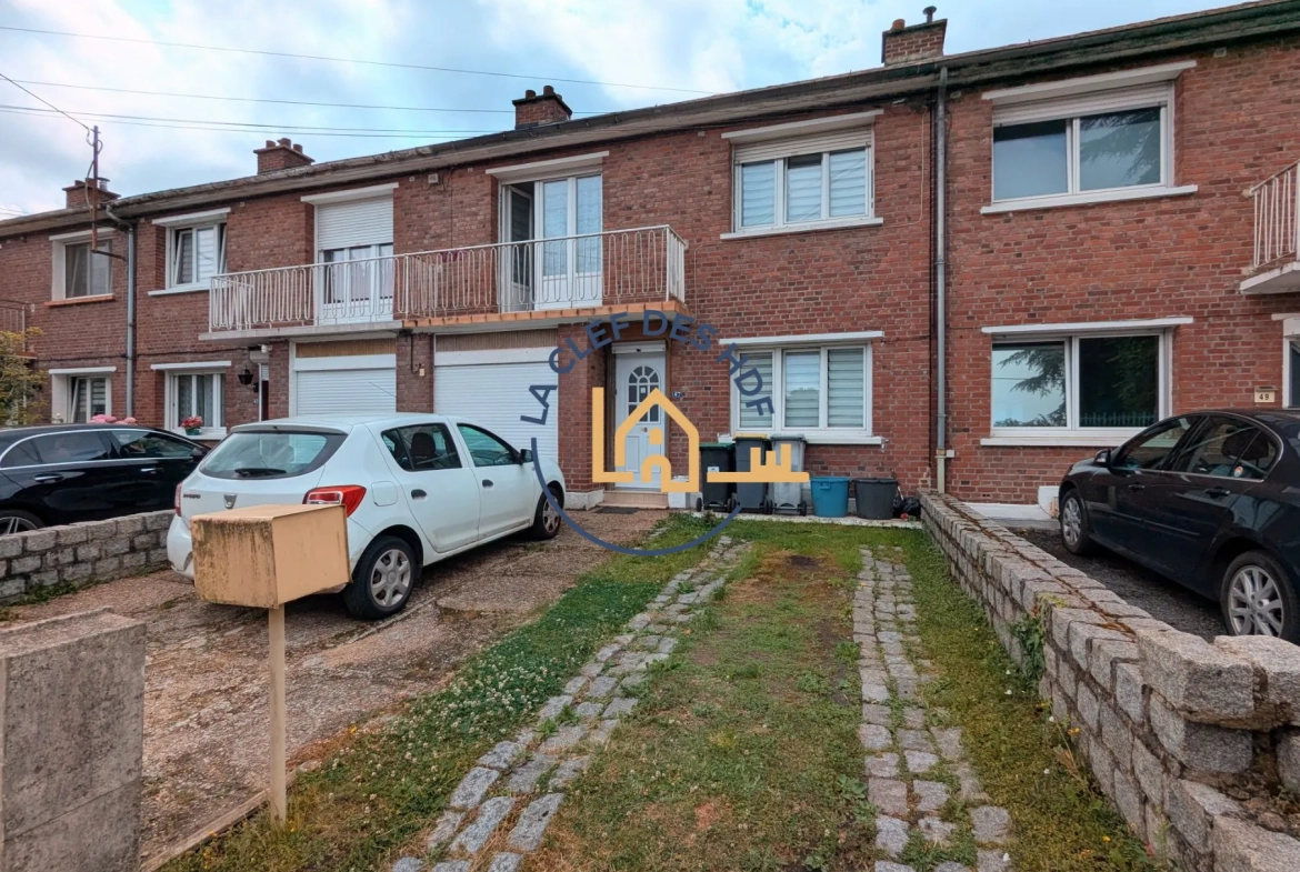 Charmante maison mitoyenne à vendre à Corbehem, 88,70 m² avec jardin et potentiel de rénovation 