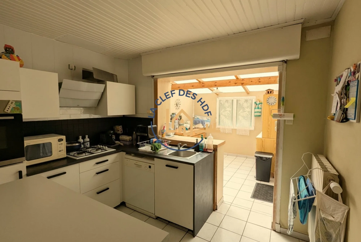 Charmante maison mitoyenne à vendre à Corbehem, 88,70 m² avec jardin et potentiel de rénovation 