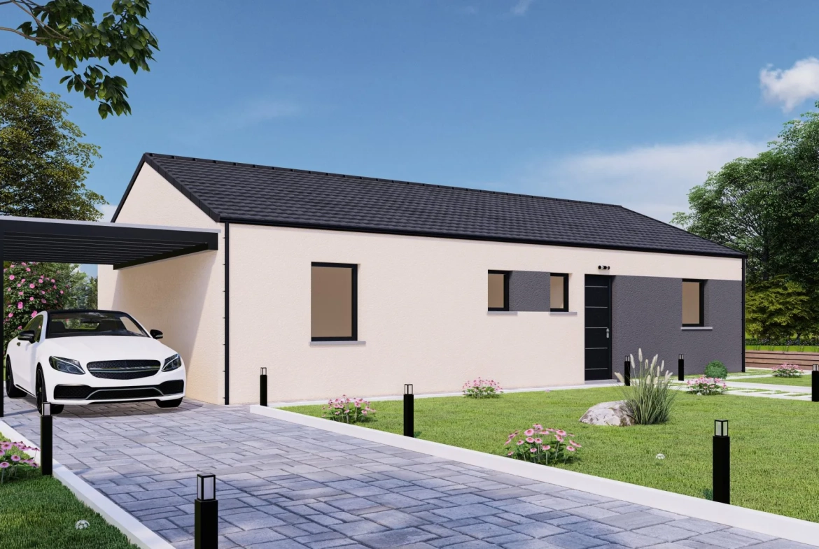 Maison neuve à Crépoy – Modèle Sirius de plain-pied de 78 m² 