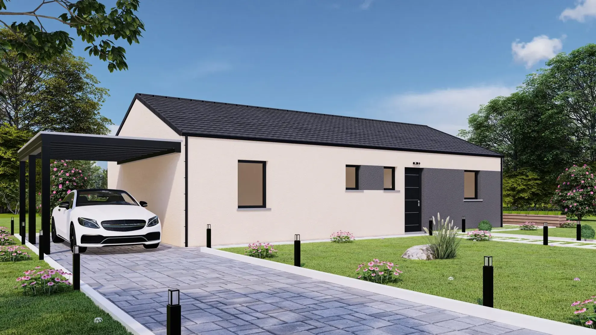 Maison neuve à Crépoy – Modèle Sirius de plain-pied de 78 m² 