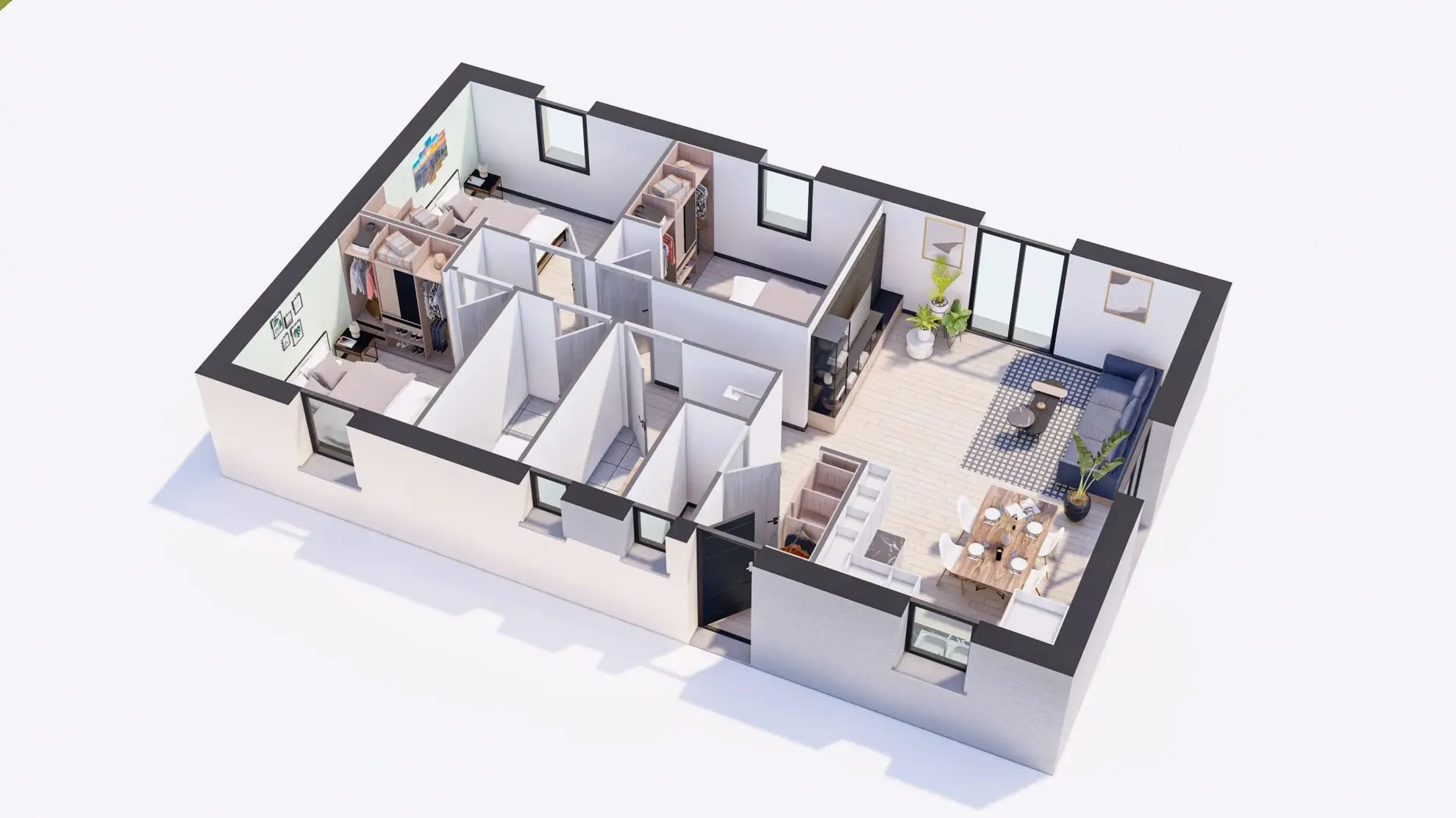 Maison neuve à Crépoy – Modèle Sirius de plain-pied de 78 m² 