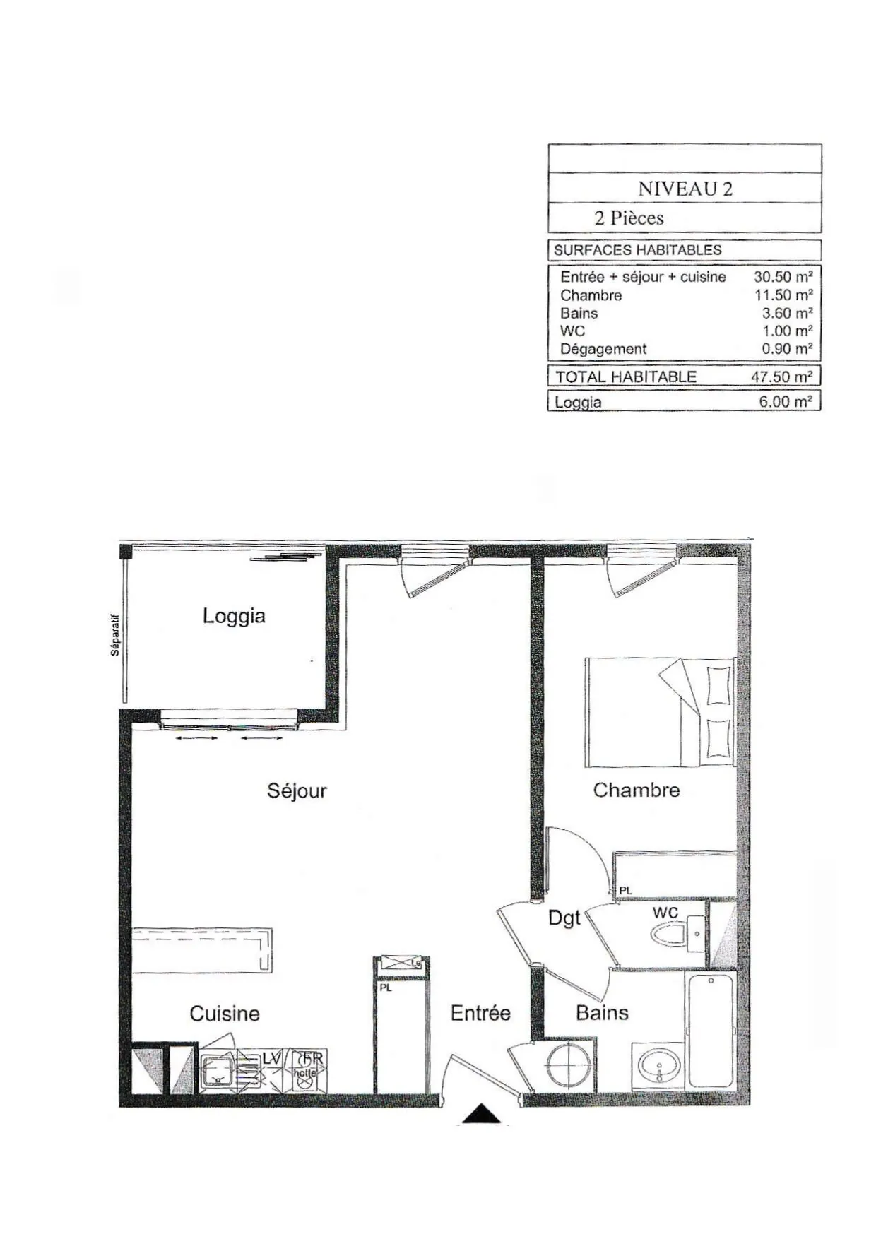 Appartement T2 à Bordeaux - Résidence récente avec parking et loggia 