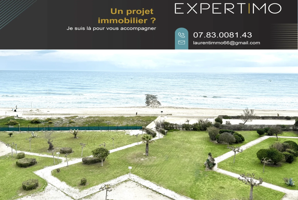 Studio cabine rénové avec vue panoramique sur la mer à Le Barcarès 