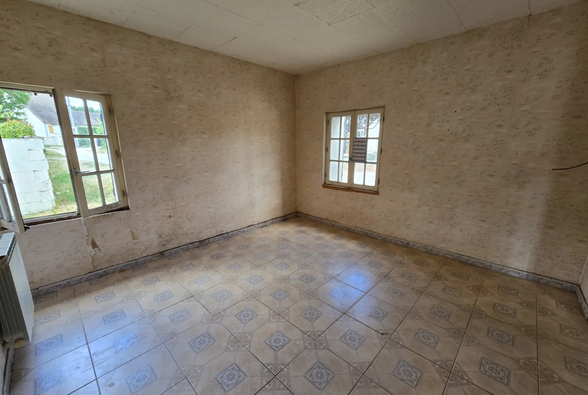 Maison à vendre avec jardin, garage et travaux à prévoir à Villefranche sur Cher 