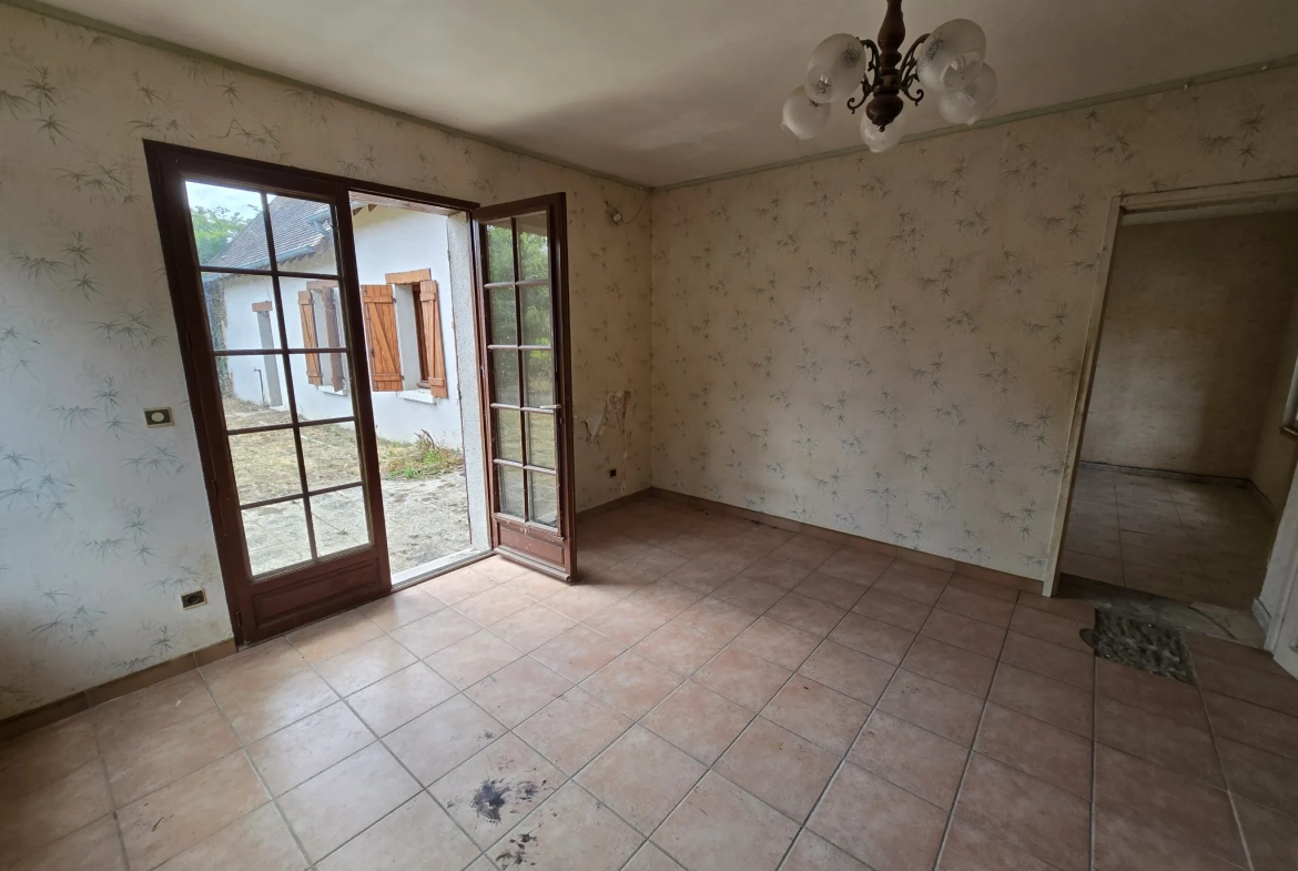 Maison à vendre avec jardin, garage et travaux à prévoir à Villefranche sur Cher 
