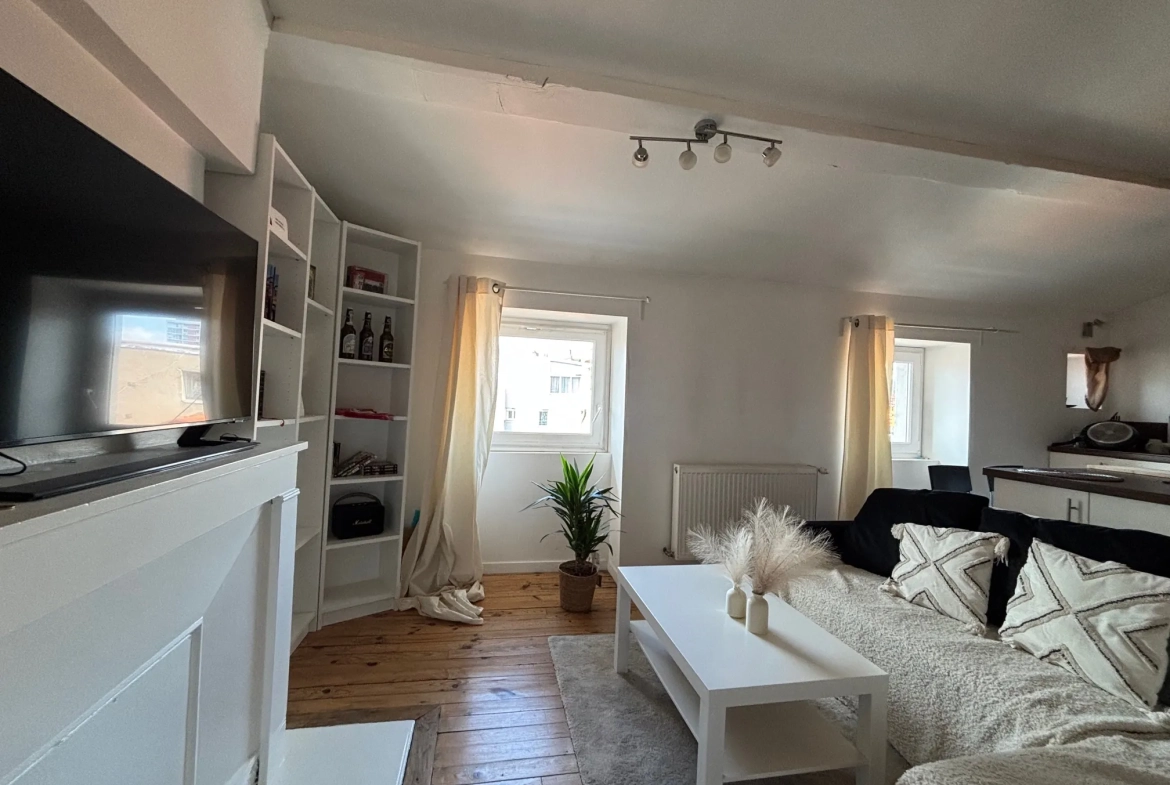 Investissement locatif à Saint-Étienne : Appartement F1 lumineux avec cave, dernier étage 