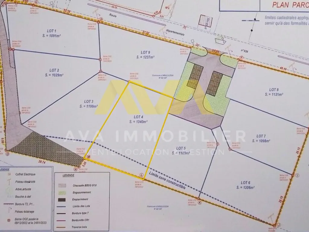 Terrain plat de 1340 m² à vendre à 5 min de Navarrenx 