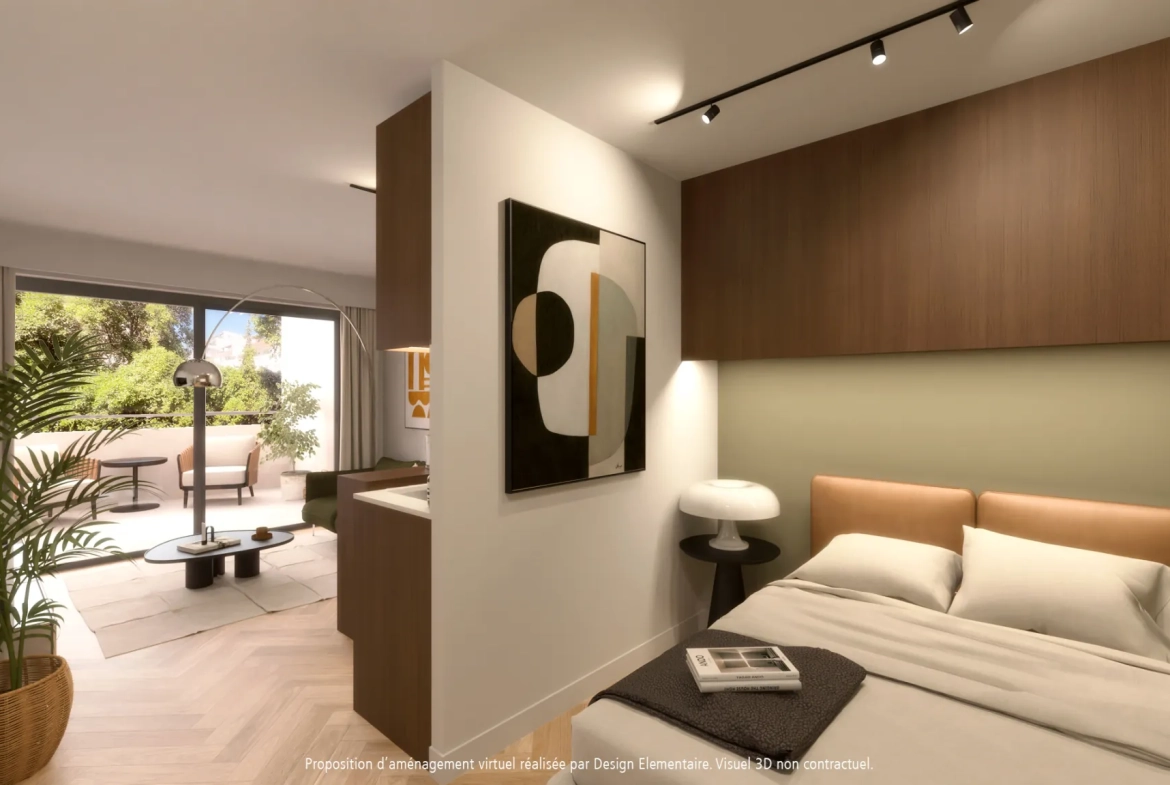 Appartement T1 à rénover de 35 m² avec balcon à Montpellier Antigone 